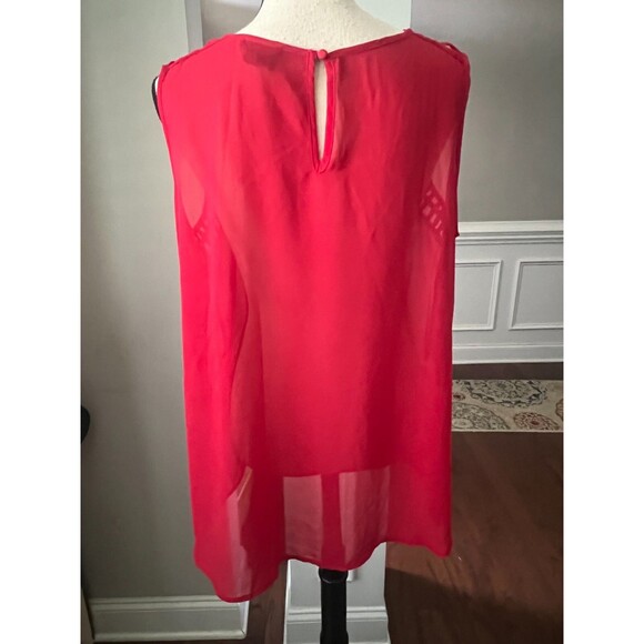 Perch by Blu Pepper Shear Red Tank w/ Lattice style Bodice Sz 1XL - Picture 4 of 5